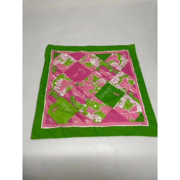 Lilly Pulitzer Accessories Lilly Pulitzer Bandana Scarf Breast Cancer Multicolor Womens A6